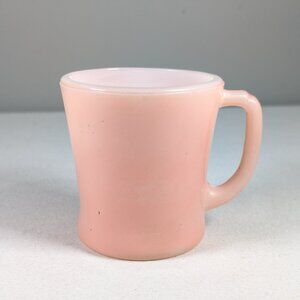 Vintage Fire King Pink Glass mug by Anchor Hocking USA, Flamingoware D handle